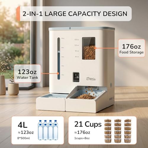 iPettie Camera Automatic Cat Feeder and Water Dispenser, 5G/2.4GHz WiFi - Image 4