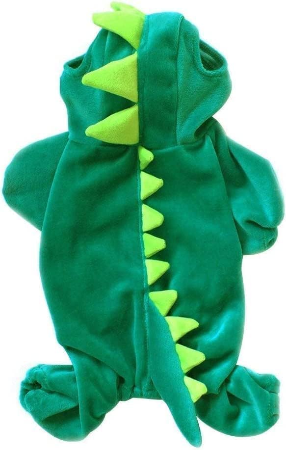 Hotumn Dinosaur Dog Halloween Costume Pet Dino Hoodie for Medium Dogs (X-Large, Green) - Image 3