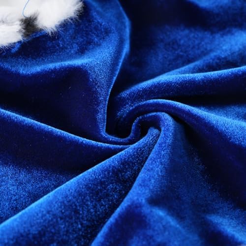 Lovelyshop Royal Velvet Pet Cloak with Fur Trim for Cats & Dogs, Blue, S - Image 5