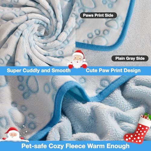 Stuffed Dog Blanket, Blue Premium Soft Throw Flannel Fleece Blanket for Medium Small Dogs, Pet Puppy Blankets for Kitten Cat, Christmas Pet Gift for Bed Cover, Couch, Crate(24x32 inch (Pack of 1)) - Image 3