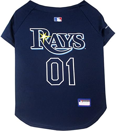 Official MLB Tampa Bay Rays Pet Jersey for Dogs & Cats, Size Small - Stylish Baseball Jersey for Your Furry Fan- Show Off Team Spirit with The Perfect Fan Apparel Gear for Pet, Dog & Cat by PETSFIRST