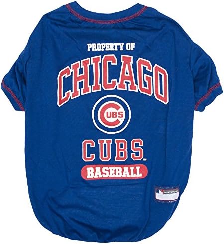 MLB Chicago Cubs Dog T-Shirt, X-Large. - Licensed Shirt for Pets Team Colored with Team Logos. - Premium Stretchable Materials for The Comfort of Your Dog & cat. by PETSFIRST