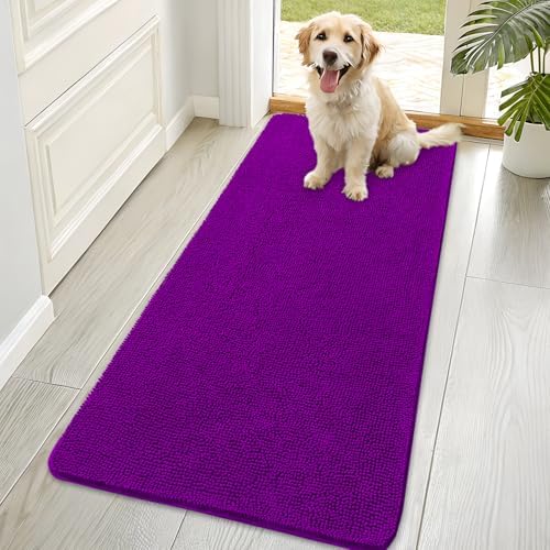 OLANLY Dog Door Mat for Muddy Paws 70x35, Super Absorbent Chenille Mud Mat by OLANLY