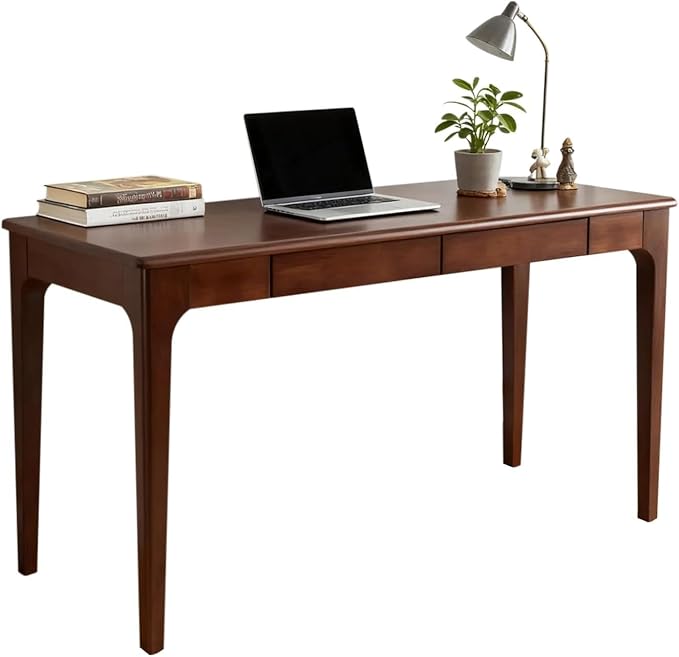 Solid Wooden Desk with Drawers, Small Writing Desk with Drawers for Computer, PC Desk for Work, Study or Gaming, Easy to Assemble by Unknown