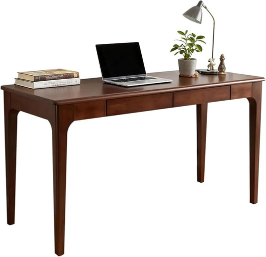 Solid Wooden Desk with Drawers, Small Writing Desk with Drawers for Computer, PC Desk for Work, Study or Gaming, Easy to Assemble by Unknown