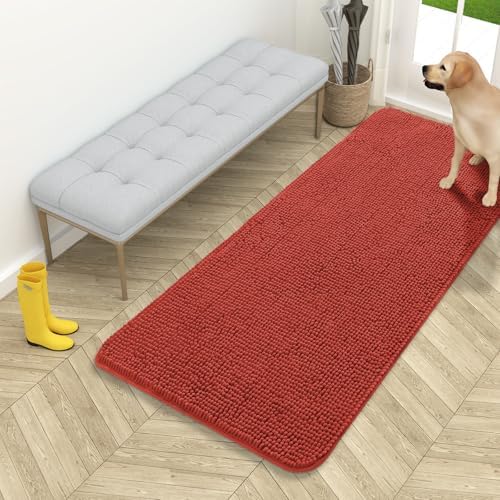 OLANLY Dog Door Mat for Muddy Paws 54x24, Super Absorbent Chenille Mud Mat by OLANLY