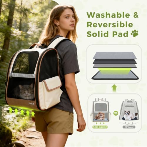 Lekereise Cat Backpack Carriers, Dog Carrier Backpacks with Breathable Mesh for Small Medium Large Cats Dogs Puppy Up to 25 Lbs, Pet Foldable Carrying Backpack Ventilated for Travel Hiking Collapsible - Image 5