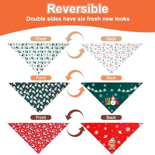 Christmas Dog Bandanas XLarge 3PCS, Holiday Scarf for Boy and Girl - Image 7