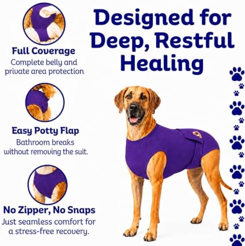 Surgi Snuggly Dog Surgery Recovery Suit, Cone Alternative, Spay/Neuter 2XL - Image 4