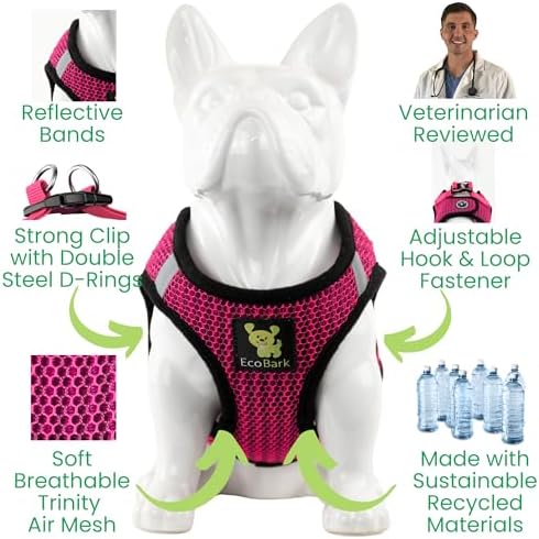 EcoBark Step in Dog Harness Reflective Soft Ultra Padded Mesh Dog Harnesses for XXS, XS, Small, and Medium Dogs Eco-Friendly Comfort Secure Halter No Pull Adjustable Pet Vest - Image 3
