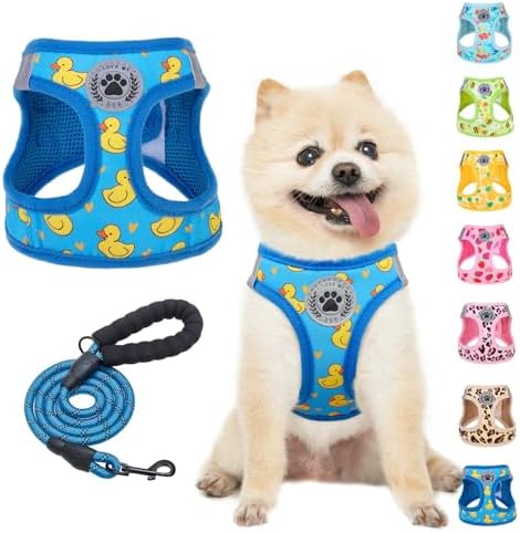 BEAUTYZOO Dog Harness Medium Sized and Leash Set,No Pull Pet Vest - Duck, M by BEAUTYZOO