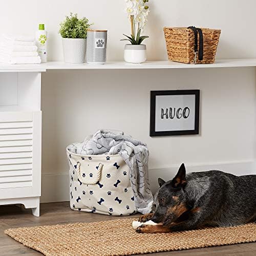 Bone Dry 5511 Pet Storage Collection Paw and Bone Print, Medium Round, Nautical Blue - Image 6