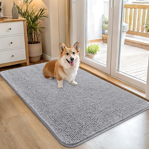 OLANLY Dog Door Mat for Muddy Paws 45x27, Super Absorbent Chenille Mud Mat by OLANLY