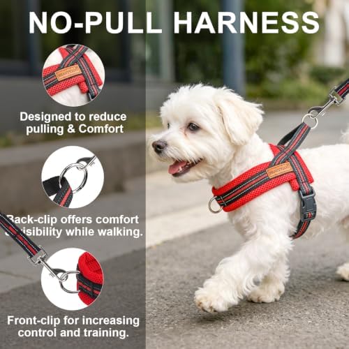 BEAUTYZOO Dog Harness Medium Sized and Leash Set, No Pull Step in Pet Vest - Image 6