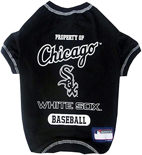 MLB Chicago White SOX Dog T-Shirt, X-Small. - Licensed Shirt for Pets Team Colored with Team Logos. - Premium Stretchable Materials for The Comfort of Your Dog & cat. by PETSFIRST