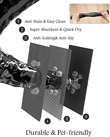 Pet Feeding Mat-Absorbent Dog Mat for Food and Water Bowl-No Stains Quick Dry Water Dispenser Mat-Dog Accessories Pet Supplies-Bowl for Messy Drinkers（Darkgrey,23"x34" - Image 6