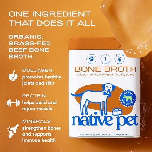 Native Pet Bone Broth for Dogs and Cats - Made with Real Beef Bone Broth, Dog Food Toppers for Picky Eaters- Provides Extra Hydration & Nutrition for Joint Strength, Immunity & Heart Health-192 Scoops - Image 3