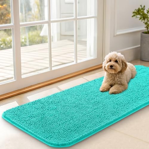 OLANLY Dog Door Mat for Muddy Paws 47x17, Super Absorbent Chenille Mud Mat by OLANLY