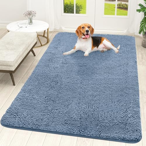 OLANLY Dog Door Mat for Muddy Paws 59x35, Super Absorbent Chenille Mud Mat by OLANLY