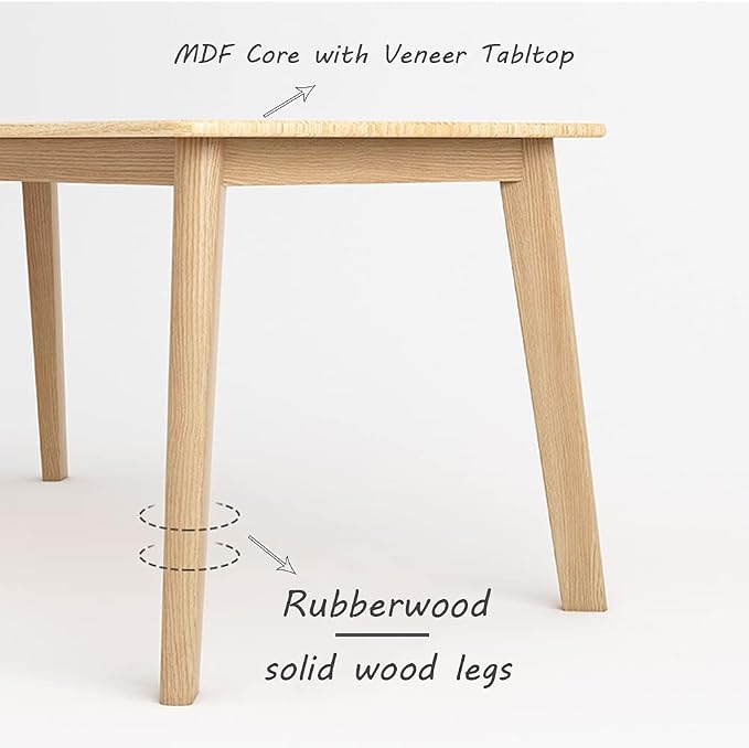 IOTXY Simple Wooden Writing Desk - Modern Minimalist Style PC Laptop Computer Workbench with Solid Wood Legs, 55" W Home Office Work Table for TV Stand Music Video Live Broadcast Workstation, White - Image 4
