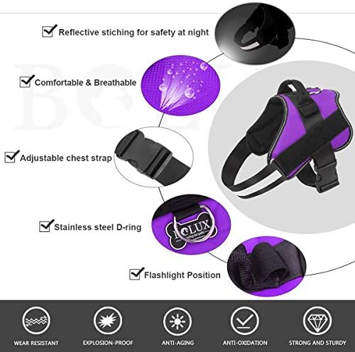 Bolux Dog Harness, No-Pull Reflective Dog Vest, Breathable Adjustable Pet Harness with Handle for Outdoor Walking - No More Pulling, Tugging or Choking (Purple, S) - Image 2