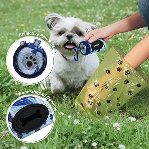 FURHAB Dog Poop Bag Holder for Leash with Carabiner Clip Soft Fabric - Image 3