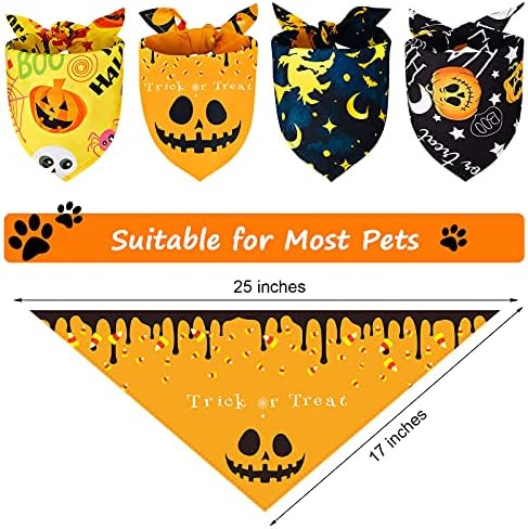 Weewooday 8 Pcs Halloween Dog Bandanas Adjustable Pet Scarf,Spider Style - Image 2