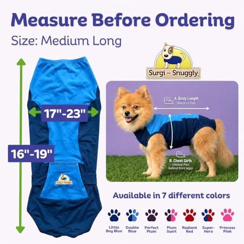 Surgi Snuggly Dog Surgery Recovery Suit, Cone Alternative, Spay/Neuter ML - Image 6