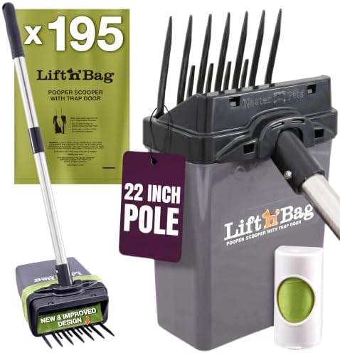 Neater Pet Brands Lift N' Bag Dog Pooper Scooper with 22" Pole, 195 Bags by NeaterPetBrands
