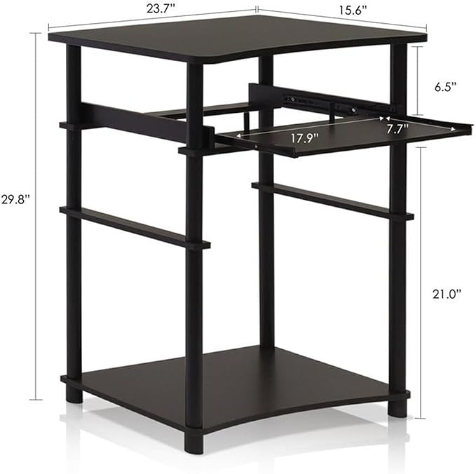 Furinno Home Computer Desk, Espresso/Black - Image 3