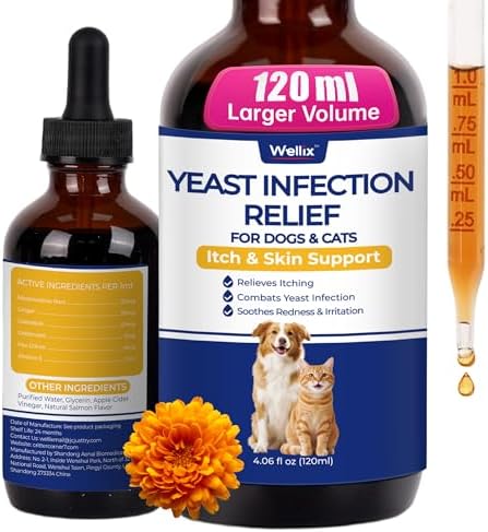 Wellix 120ml Yeast Infection Treatment for Dogs & Cats - Salmon Flavor by Wellix