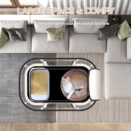 XRG Foldable Dog Playpen with pad，Indoor Cat Kennel L(35.4"x27.6"x23.6") - Image 3