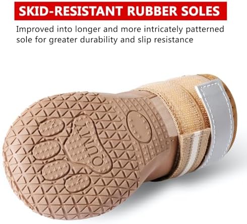 QUMY Dog Shoes for Hot Pavement, Dog Snow Boots & Paw Protectors for Winter - Image 4