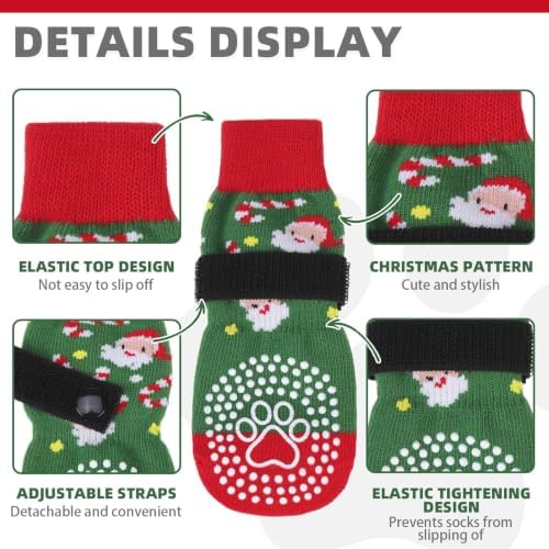 KOOLTAIL Anti Slip Dog Socks for Hot/Cold Pavement to Prevent Licking Paws, Dog Boots&Paw Protector with Grippers for Hardwood Floors, Traction Control No Twist Booties for Small Medium Large Dogs - Image 2