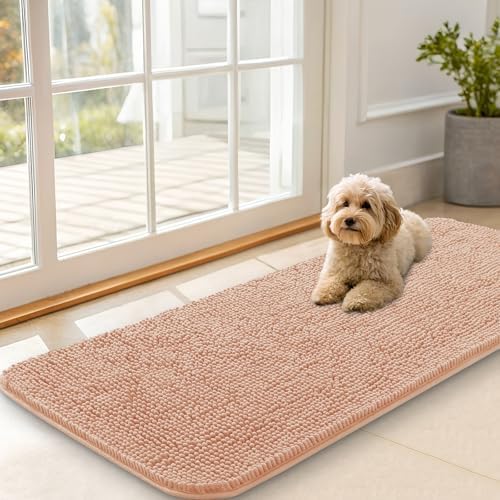 OLANLY Dog Door Mat for Muddy Paws 47x20, Super Absorbent Chenille Mud Mat by OLANLY