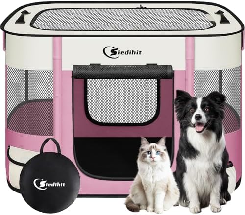 Siedihit 31" Dog Playpen,Cat Puppy Pen, Pet Portable Crate Indoor Outdoor by Siedihit