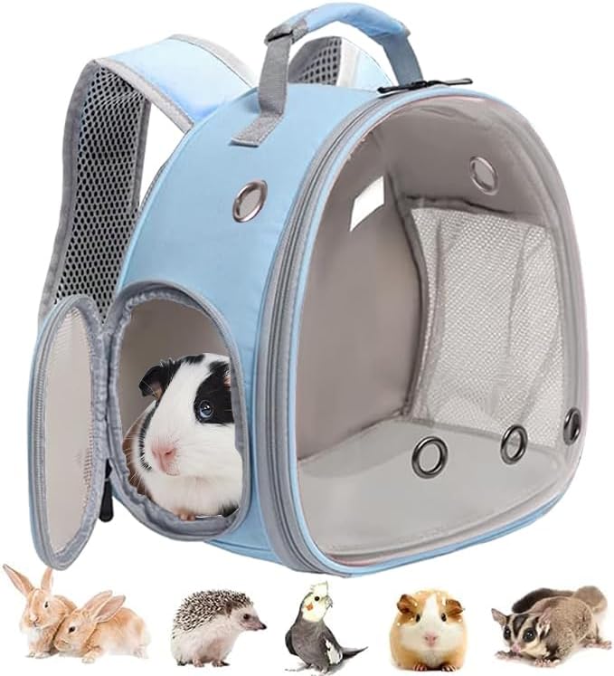 Guinea Pig Backpack, Space Capsule Bubble Window Small Animal Backpack for Guinea Pig, Bird Bunny Rabbit by LightUpYourPetsLife