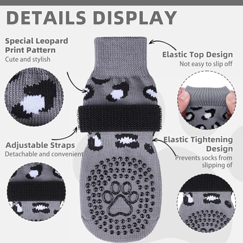 KOOLTAIL Dog Socks for Hot/Cold Pavement to Prevent Licking Paws,Dog Boots&Paw Protector for Hardwood Floors Anti Slip,Traction Control No Twist Grip Booties for Small Medium Large Senior Dogs L - Image 2
