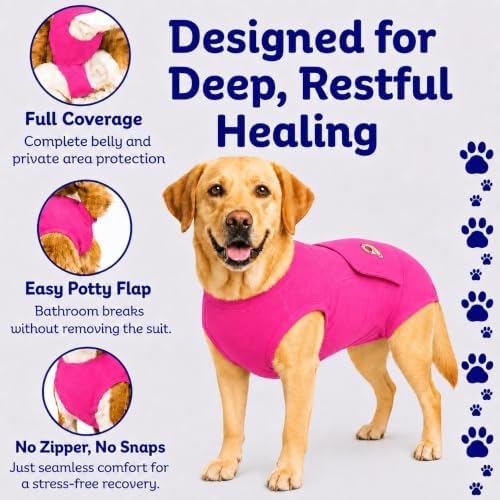 Surgi Snuggly Dog Surgery Recovery Suit, Cone Alternative, Spay/Neuter XLS - Image 4