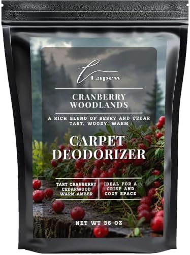 Lapew Cranberry Woodlands Carpet Deodorizer Powder - Pet Safe Freshener for Vacuuming | Scented Odor Eliminator for Home | 36 oz by Lapew