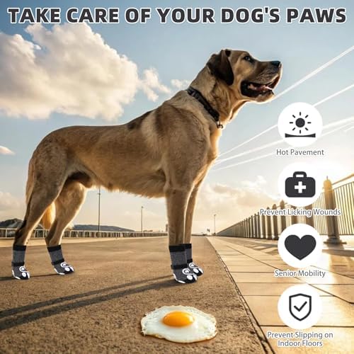 KOOLTAIL Dog Socks for Hot/Cold Pavement to Prevent Licking Paws,Dog Boots&Paw Protector for Hardwood Floors Anti Slip,Traction Control Booties for Small Medium Large Senior Dogs,XS - Image 2