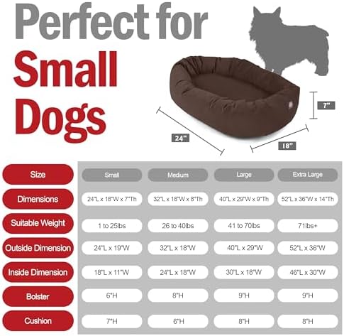 Majestic Pet Suede Shredded Memory Foam Mix Calming Dog Bed Washable - Cozy Soft Round Dog Bed with Spine for Head Support - Fluffy Donut Dog Bed, 24 Inch, Chocolate - Image 3