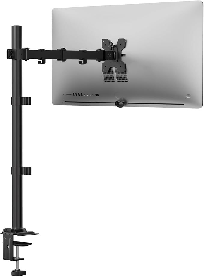WALI Monitor Arm Mount for Desk, Single Extra Tall Computer Desk Mount, Monitor Bracket Mount Stand Single, up to 34 inch, 22 lbs (M001XL), Black by WALI