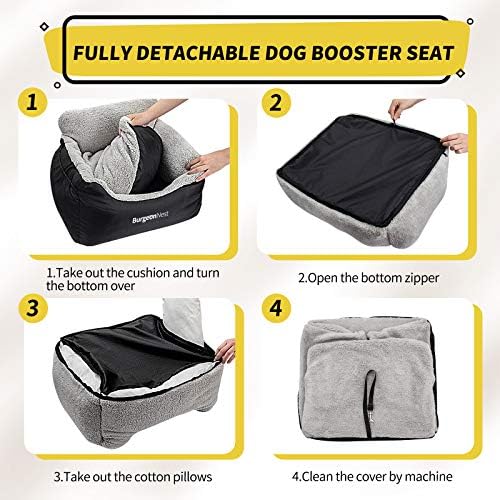 BurgeonNest Dog Car Seat for Small Dogs & Cats Under 25 lbs,Black - Image 6