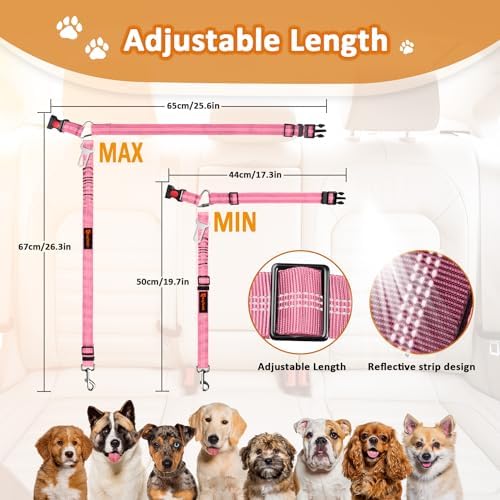 Laqibak Removable Dog Seat Belt Harness for Car, 3 in 1 Pet Seatbelt Leash - Image 7