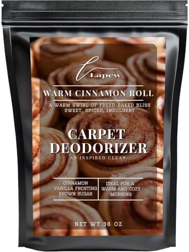Lapew Warm Cinnamon Roll Carpet Deodorizer Powder - Pet Safe Freshener for Vacuuming | Scented Odor Eliminator for Home | 36 oz by Lapew