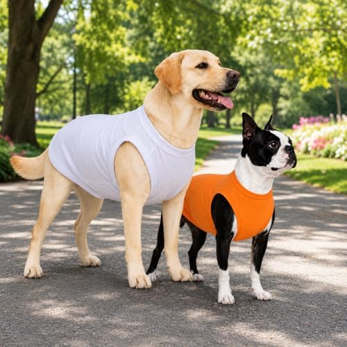 2018 Pet Clothes Dog Clothing Blank T-Shirt Tanks Top Vests for Small Middle Large Size Dogs 100% Cotton Dog Summer Vest Classic (S, White) - Image 4