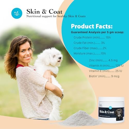 Skin and Coat Supplement Powder for Small Dogs- Anti Allergy Treatment and Itching Relief- with Vitamins A, E and Biotin - Care Products and Shedding Control Supplements for Itchy Pets - Image 2