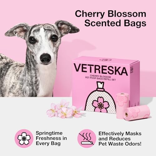 VETRESKA Cherry Blossom Scented Dog Poop Bags, Leak Proof, 300 Counts - Image 5
