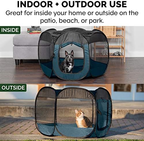 Furhaven Pop Up Playpen Pet Tent Playground - Sailor Blue, Medium - Image 5
